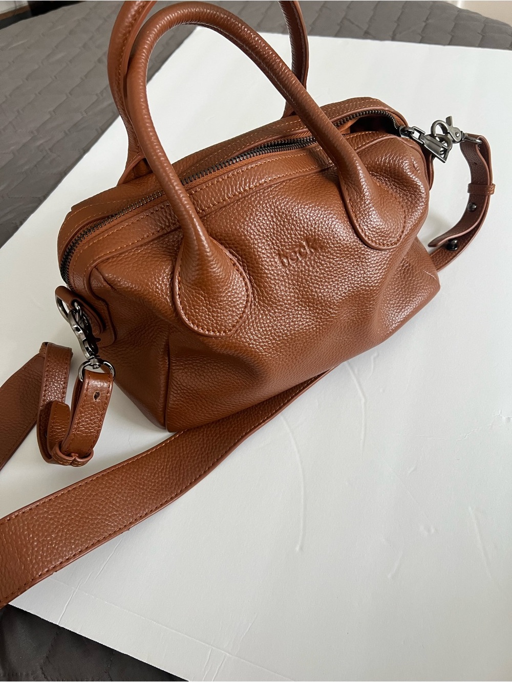 Beck Bags  pebbled leather crossbody satchel
